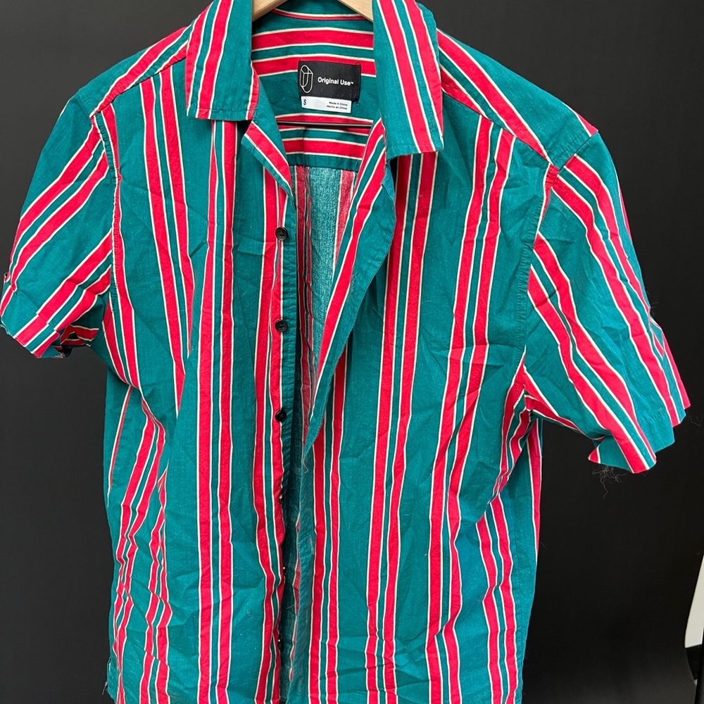 Original Use striped camp collar button down
